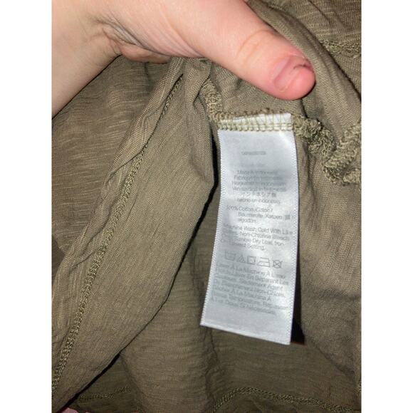 Madewell 100% Cotton Slub Tee Olive Green Crewneck Size Large - Picture 2 of 5